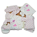 Bombinoo Bebe 10 parça hastane çıkışı zıbın set pembe tavşan