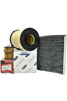 Ford Focus 3 1.5 TDCi Dizel Filtre Bakım Seti 2015-2018 Hava+Yağ+Karbonlu Polen Filtresi