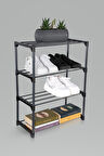 Teno Metal Çok Amaçlı Raf Ayakkabılık Kitaplık Çiçeklik 4 Katlı Organizer 