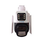 O-Kam-6015 6Mp Dual Lens Wifi Ptz Cameras, 3.5 İnch Dual Screen Image, 15Pcs Leds Dual Light