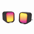 Snopy SN-87U 2.0 Mini RGB Işıklı 2Wx2CH Siyah USB Gaming Speaker Hoparlör