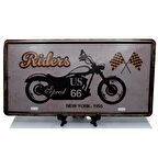 Dekoratif 3D Metal Plaka New York 1955 Riders 30cm