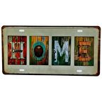 Dekoratif 3D Metal Plaka Home 30cm
