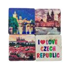Çek Cumhuriyeti Temalı Dörtlü Taş Magnet