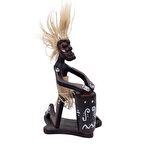 Ahşap Primitif Aborjin Davulcu El Yapımı