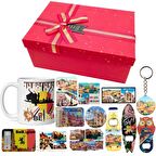 Belçika Hediye Kutusu 10 Parça Kupa Magnet Anahtarlık Kutu