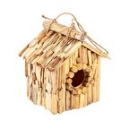 Dekoratif Rustik Ağaç Kuş Yuvası Küçük 12cm