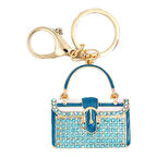 Kristal Taşlı Çanta Anahtarlık Mavi No.2