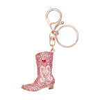 Kristal Taşlı Kadın Çizme Anahtarlık Pembe No.1