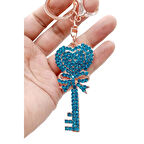 Kristal Taşlı Mavi Anahtar Anahtarlık No.2