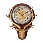 Duvar Saati Geyik Temalı Büyük Polyester Saat No.2 45 x 60 cm