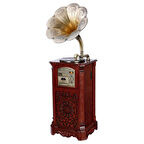 Gramofon Plakçalar Ahşap Standlı 150cm Radyo Bluetooth Usb C0997