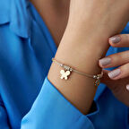 Mineli Yonca Kelebek Charm Bileklik