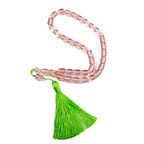 Kesme 10x8 mm Şeffaf Ateş Kehribar Saray Püsküllü Tesbih