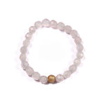 Özel Seri Gümüş Topuzlu Doğal Quartz Taşlı Bileklik