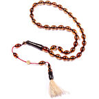 Arpa Kesim 12x8 mm Ateş Kehribar Sistem Püsküllü Tesbih