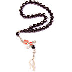 Küre Kesim 10x10 mm Sıkma Kehribar Alpaka Püsküllü Tesbih