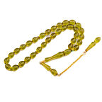 Arpa Kesim 10x8 mm Zar Kehribar Yeni Döküm Gümüş Püsküllü Tesbih