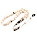 Doğal Kesim Gümüşlü Kuyumcu İncisi Gümüş Püsküllü Tesbih 