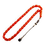 Özel Seri Kazaz Gümüş Püsküllü Kapsül Kesim 11x9 mm Sıkma Kehribar Tesbih 