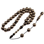 Koleksiyonluk Özel Seri Full Gümüş İşlemeli Küre Kesim 19x19 mm Ateş Kehribarı Sistem Püsküllü Tesbih