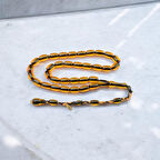 Özel Seri İmzalı Sistem Püsküllü 12x8 mm Kapsül Kesim Ateş Kehribar Tesbih 