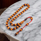 Özel Seri Sürmeli Sistem Püsküllü 12x9 mm Kapsül Kesim Sıkma Kehribar Tesbih 