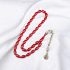 Osmanlı Benzetmesi Alpaka Püsküllü 12x7 mm Kapsül Kesim Sıkma Kehribar Tesbih 