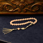 Gümüş İmame Gümüş Püskül Küre Kesim 8.x8 mm Doğal Gül Kuvars Taşı Tesbih 