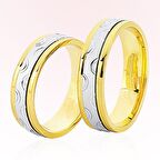 Harem Altın Sarı Beyaz Altın Alyans 8202