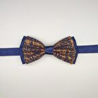 MORDİNO Lacivert Rose Çiçekli Papyon