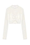 Dantel Crop Bluz Ekru