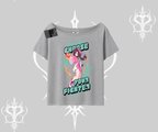 Kayık Yaka Tshirt Oversize  Anime Kız Desenli Japon Stil