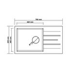 Real Stone P010 ASSOS 76 XL Gri Granit Mutfak Eviyesi 76x43.5 cm