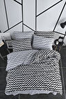 Loyal Home Tek Kişilik Nevresim Takımı-Zigzag Siyah Gri