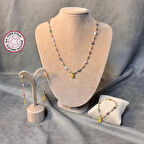 Uretti - Tuğba 9352 - El Yapımı Mineli Fil Detaylı Ve Yıldız Uçlu Takı Seti