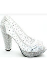 Kadın Sedef Taşlı Abiye Topuklu Ayakkabı 586398