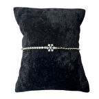 Uretti - Melik 9215 9589 Kar Taneli Taş Detaylı Paslanmaz Çelik  Ayarlanabilir Bileklik