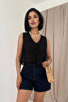 iyah ıfır Kol Brode Bluz