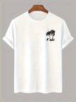 Baskılı Oversize Bisiklet Yaka Tshirt  Beyaz