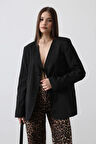Önü Bağlamalı Blazer Ceket  iyah