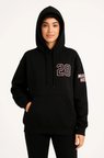Üç İplik Kapüşonlu Ön Ve Arka Baskılı weathirt Hoodie  iyah