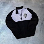 Unisex Uzun Kollu Paraşüt Kumaş Rüzgarlik  iyah