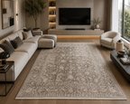 Hoom Rugs Elegant 004 Vizon Bej Doğal Elyaf Yansımalı Klasik Desenli Salon Halısı