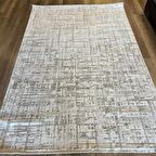 İpek Mekik Halı Gordion 16151 Krem Bej Modern Salon Halısı