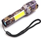 4 Kademeli Usb Şarjlı Metal El Feneri Kamuflaj Desenli Zoomlu Uzun Melzilli Fener