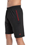 CROZWİSE 3192-10 Siyah Beden XXL Astarsız Dalgıç Kumaş Training Erkek Spor Şort