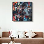 Cyberpunk Sokakları - Neon Gece Hayatı Anime Kanvas Tablo