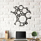 Dekoratif Metal Siyah Ev Ofis İçin Daire Duvar Dekorasyonu Tablosu (50cmx48cm)