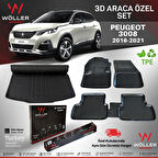 Peugeot 3008 Paspas Bagaj Havuzu 2016 2022 Arası 3D Wöller Ultraflex Set